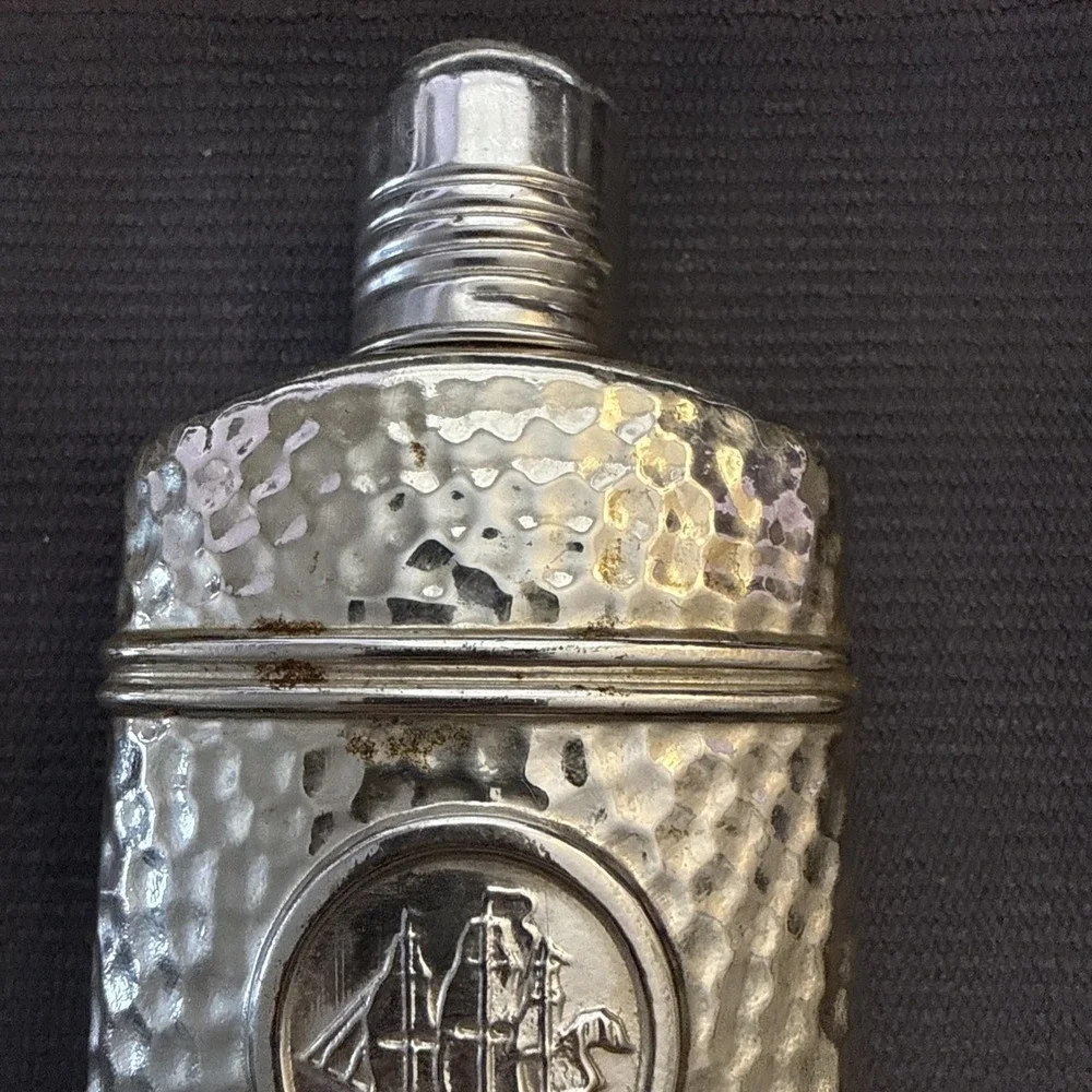 Vintage Old Spice Admiral's Flask After Shave Cologne Empty Silver Bottle w/lid